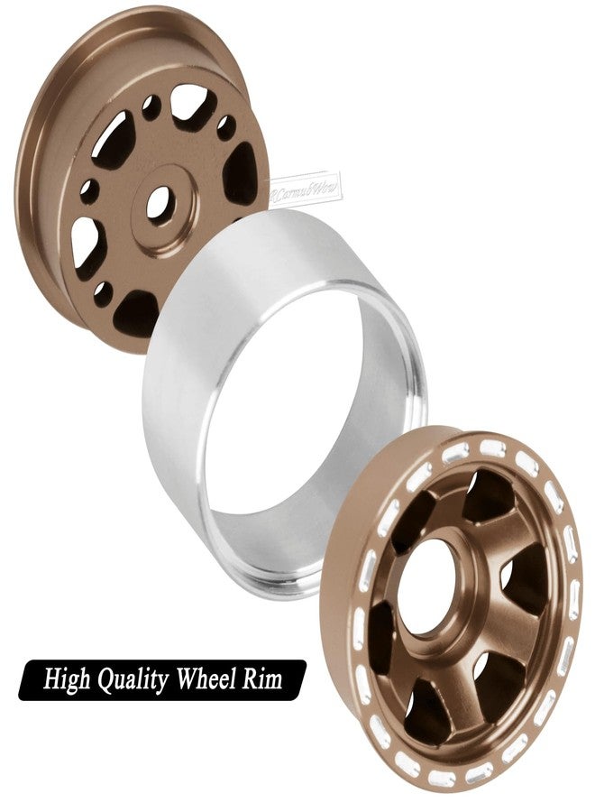 RCarmubWow 1.0 Beadlock Wheel Tires Set for 1/24 Axai1 SCX24,1/18 TRX4M RC Crawler Car,1.0 Beadlock Wheels 1.0 Beadlock Tires RC Upgrades Part,4pcs,Bronze - Image 5